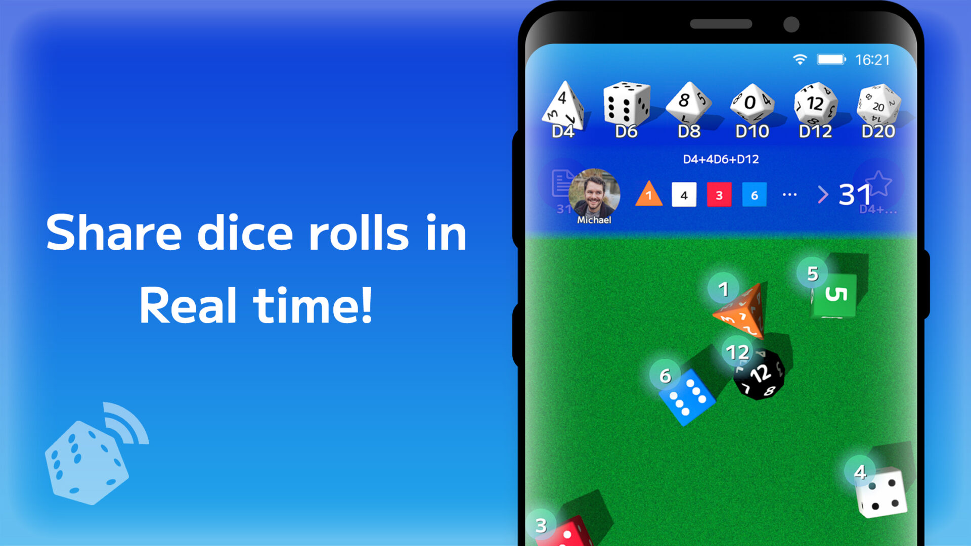 Realtime Dice App with AR Remote Dice 3D Share Result!