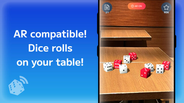 AR compatible! Dice rolls in your table!